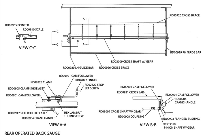 Back Gauge Rear Operated